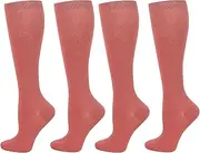 QiFon Compression Socks for Men and Women, 2/4/6 Pairs 20-25mmHg Knee Socks for Sports, Athletics, Edema, Diabetics, Varicose Veins, Travel, Pregnancy, Breastfeeding, 2 Pairs, RD, Small