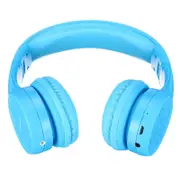 Wireless bluetooth Kids Childs Headphone Soft Foldable Portable Stereo Music Headset with Mic BLUE COLOR