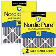 14x30x1 (13_15/16x29_15/16) Furnace Air Filters MERV 10 Pleated Plus Carbon 2 Pk