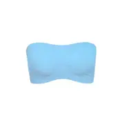 Women's Tube Top Strapless Bandeau Bra Underwear Women Bralette Seamless Strapless Tops Hollow Wrapped Chest Bras blue L