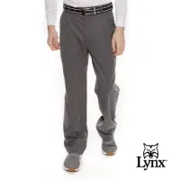 在飛比找Yahoo奇摩購物中心優惠-【Lynx Golf】男款歐洲進口布料伸縮腰頭質感毛料雙折西