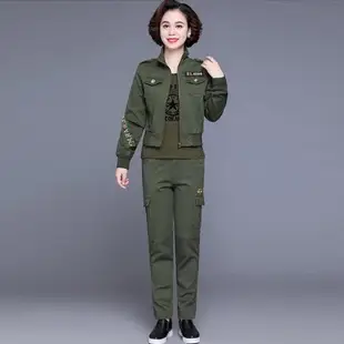 春季迷彩女士休閑顯瘦軍綠外套