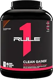 Rule1 R1 Clean Gainer Weight Gain Supplement 2.24 kg, Chocolate Fudge (15 Servings)