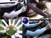 Mans Woman drive Kid Summer Cool Fingerless Long Gloves Sun-Proof Arms Protector