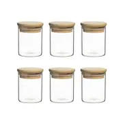 6pc Ecology Pantry 7.5cm Round Spice Jar Set w/ Bamboo Lid