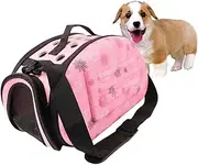 BCOATH Pet Backpack Small Pink Portable Eva Pet Carrier Travel Bag for Dogs with Breathable Mesh Design for Outdoor Activities