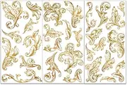 3pcs/Set Damask Rub on Transfers for Furniture and Crafts 6x12 inch Vintage Floral Furniture Decals Flower Transfer Stickers