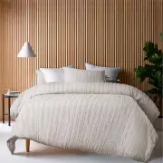 Vintage Design Reflections Cotton Natural Quilt Cover Set