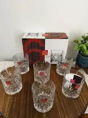 NIB RCR MELODIA BICCHIERI ACQUA DOF CRYSTAL TUMBLERS 11OZ