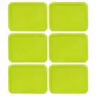 Pyrex 7210-PC Rectangle 3 Cup Storage Lid Cover Edamame Green 6PK for Glass Dish