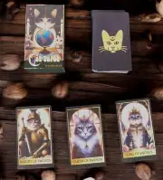 Cat Tarot Card Deck 78 Cards, 4.13" x 2.48" Mystical Cat Artwork NIB