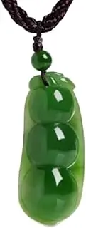 [SALFEE] Jasper String Bean Pendant Jade Pendant Double Sided Bean Pod Pendant, Stone, No Gemstone