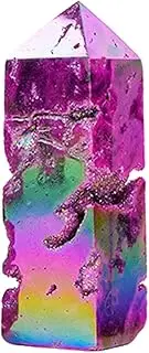 Crystal Wand Decor, Crystal Sphalerite Wand Decoration, Collectible Electroplating Ornaments, Positive Companion for Adults Family Friends Soothing Relaxation Yoga
