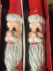 Santa Clause Taper Candle 10” Holiday Sculpture Candles NIP