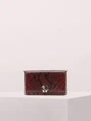 nicola snake embossed twistlock chain wallet
