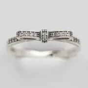 New Authentic Pandora Ring Sparkling Bow Sterling Silver 190906CZ W Suede Pouch