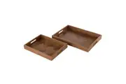 Academy Aldus Ash Wood Veneer Tray 2pcs Set Natural 51x35.5x5cm