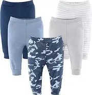 [The Peanutshell] Baby Pants for Boys, Blue Camo, 5 Pack