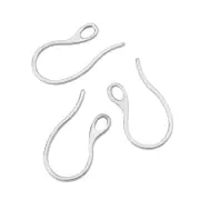 100pcs 304 Stainless Steel Earring Hook Loop Earwire Jewelry Finding 21.5x11mm