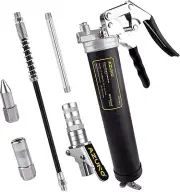 Pistol Grip Grease Gun 6000 PSI Heavy Duty Grease Guns with Flex Hose - Metal