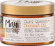 Maui Moisture Curl Quench + Hydrating Coconut Oil Curl Smoothie Hair Mask For Curly Hair 340g|Detangle, Defrizz and Define Curls|Use as Hair Styling Cream or Detangler