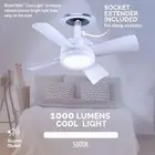 40cm Socket Fan Light with Remote Control 1000 Lumens E27 Threaded Base Bulb