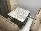 24" Square White Agate Coffee Tea Table Handmade Arts Luxury Hallway Furniture