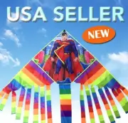 50" Super man Fire Kite Outdoor Color Toy Sport With Flying Line k76