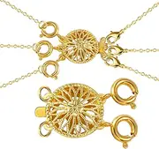 [ASH'S CHOICE] Necklace Separator for Layering 14k Gold Tangle Free Safety Jewelry Necklace Layering Clasps for Multiple Necklaces