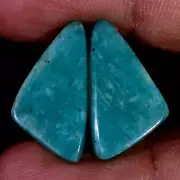 17.20 Cts Natural Amazonite Matched Pair Cabochon Gemstone For Earrings Supply