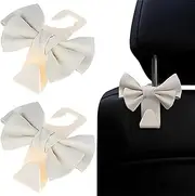 Cute Bow Knot Auto Car Seat Headrest Hook, Seatback Hanger Storage Organizer Holder for Car Hooks for Purses and Bags 2Pcs