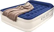 King Koil Luxury Air Mattress Full Size with Built-in Pump for Home, Camping & Guests, Inflatable Airbed Double High Adjustable Blow Up Mattress, Durable - Portable and Waterproof