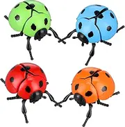 Generic 4pcs Wind Up Ladybug Animal Ornaments for Decoration Vivid Scuttling Action Party Favors for Garden Decor