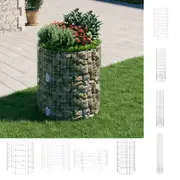 Circular Gabion Pole Garden Gabion Basket Cage Fence Galvanised Steel vidaXL