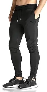 [BROKIG] Mens Zip Joggers Pants - Casual Gym Workout Track Pants Comfortable Slim Fit Tapered Sweatpants with Pockets
