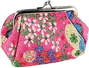 [TINEASUR] Flower Pouch Wallet Women's Wallet Closure Purse Wallet Purse Rose Red Vintage Kiss Lock