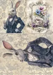 Gentleman Rabbit | A4 Rice Paper | Paper for Decoupage | LaBlanche