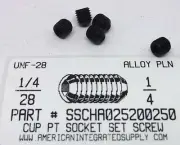 1/4-28x1/4 Hex Socket Set Screws Cup Point Alloy Steel (25)
