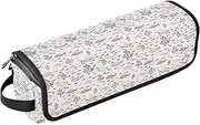 [sanluoli] 2-in-1 Curling Iron Travel Case and Heat Resistant Mat Curling Iron Travel Holder Storage Bag Underwaterpat Peach Blue Lines Fish Travel Essentials for Women