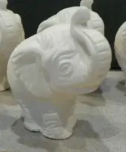 1 small Elephant figure figurine 2.5" white ceramic bisque ready to paint