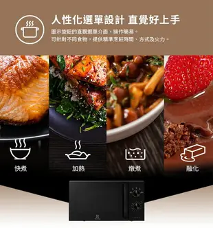 【享4%點數回饋】Electrolux 伊萊克斯 20L 獨立式微波爐 EMM20K22B