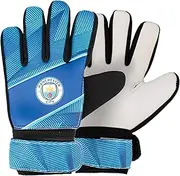 Hy-Pro Officially Licensed Manchester City FC Goalkeeper Gloves - Youth, Fuse Design, Man City, Goalie, with Strong Palm Girp for High Performance, Boys and Girls