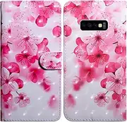 Rapuled Compatible with Samsung Galaxy S10e Case, Mobile Phone Case for Samsung S10e, Leather Wallet Magnetic Wallet Shockproof Case Protective Leather Flip Case Cover (Flower 2)