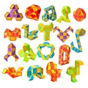 Ganowo 18 Pack Fidget Snake Cube Mini Twist PuzzleToys for Kids Teens Yellow