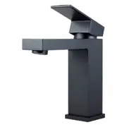 AQUAPERLA Blaze Matte Black Basin Mixer Tap