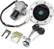 Ignition Switch for Suzuki GS500 2001-2012 Motorcycle Fuel Gas Cap Ignition Switch Seat Lock with Key Kit Motorcycle Ignition Switch Lock