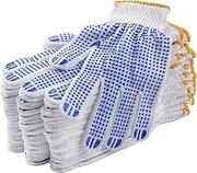 LEDON 12Pcs Safe Work Cotton Gloves Knitted Labor Garden Hand Protect Skid proof