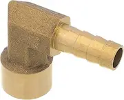 HALLMERS Brass 8mm Barb to 1/4" BSP Female Thread 90 Degree Elbow Fitting Connector, Threaded Hose Pipe Tubing Connecting Joint Adapter Coupler, Used to Connect Lines for Water, Air, Fuel and Oil