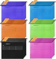 Toowood 24PCS A4 Suspension Files, PP Material Hanging Clip Fast Labor Folder Hanging Labor Clip (6 Colors)