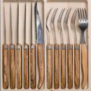 Laguiole Jean Neron 12pc Cutlery Set - Olive Wood
